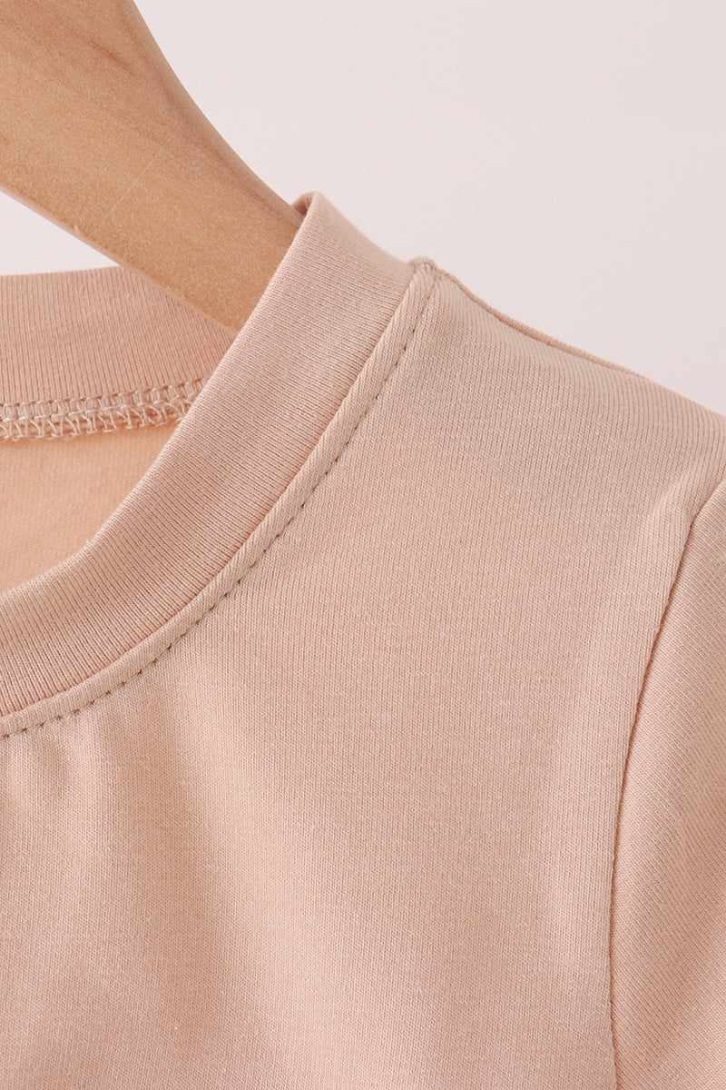 Leopard pumpkin embroidery top