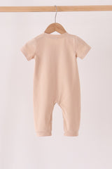 Leopard pumpkin embroidery romper