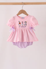 Pink goose embroidery bubble