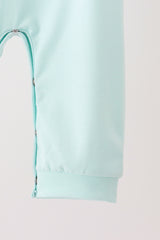 Blue goose embroidery romper