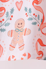 Coral gingerbread bamboo ruffle pants set