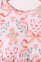 Coral gingerbread bamboo pants set