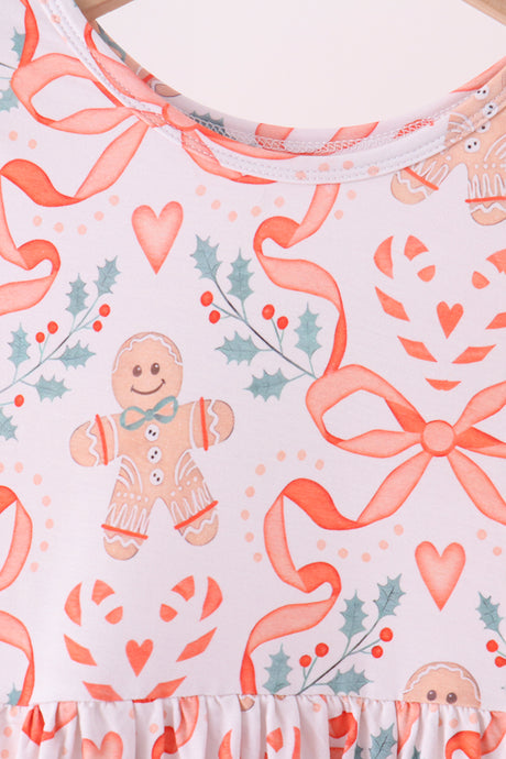 Coral gingerbread bamboo pants set