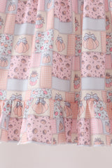 Pink pumpkin ruffle dress