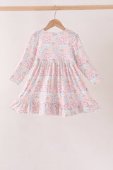 Pink pumpkin ruffle dress