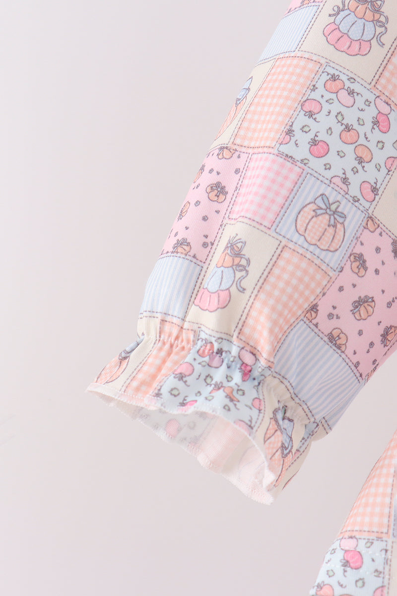 Pink pumpkin ruffle bloomer set