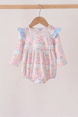 Pink pumpkin ruffle bubble