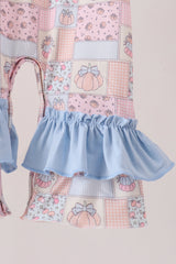Pink pumpkin ruffle romper