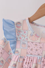 Pink pumpkin ruffle pants set