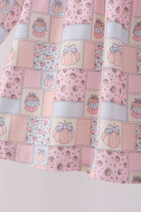 Pink pumpkin ruffle pants set