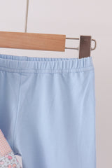 Pink pumpkin ruffle pants set