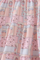 Pink pumpkin smocked mom&me dress