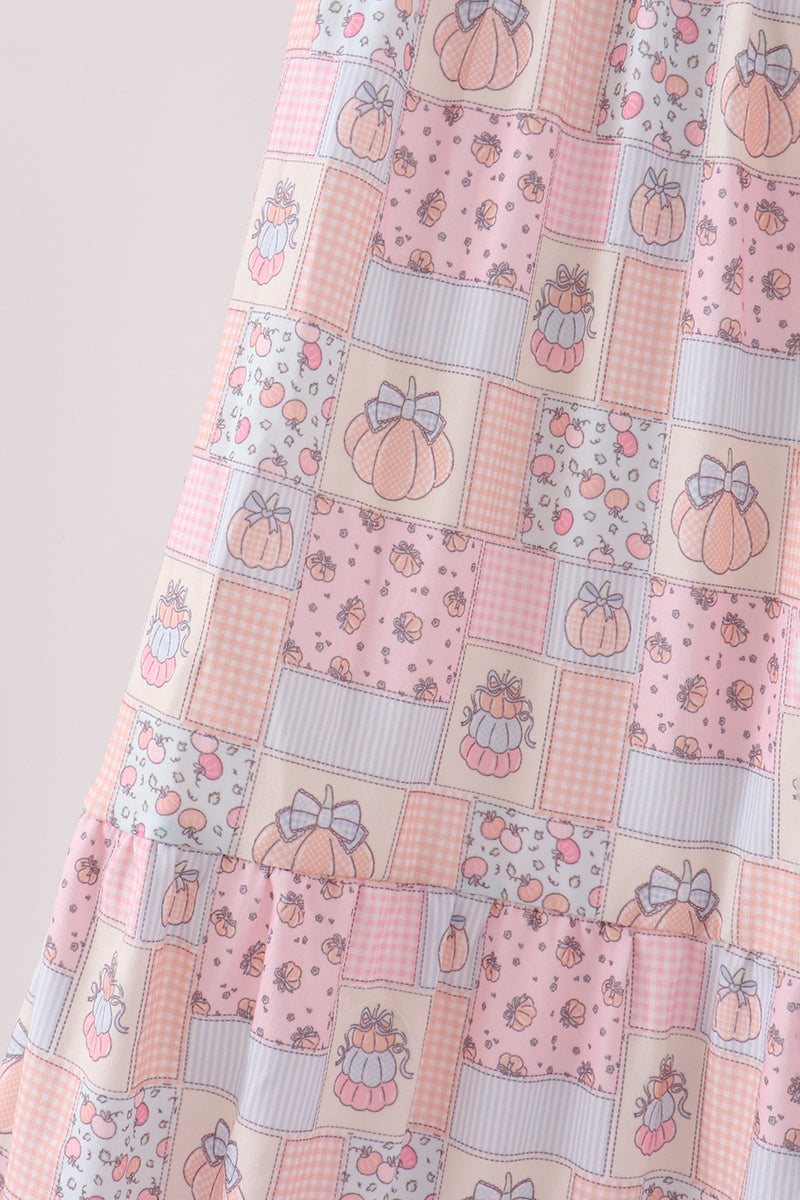 Pink pumpkin smocked mom&me dress