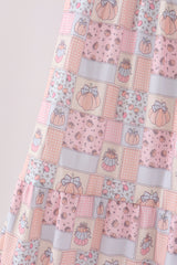 Pink pumpkin smocked mom&me dress