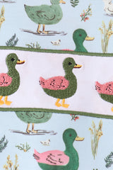 Green mallard embroidery romper
