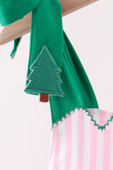 Pink Christmas Tree Embroidery Dress