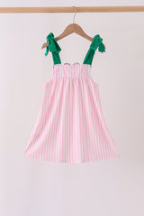 Pink Christmas Tree Embroidery Dress