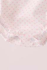 Pink santa claus dot applique ruffle bubble