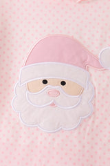 Pink santa claus dot applique 2pc set