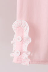 Pink santa claus dot applique ruffle pants set