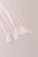 Pink santa claus dot applique ruffle dress