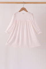 Pink santa claus dot applique ruffle dress