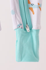 Airplane bamboo zipper romper