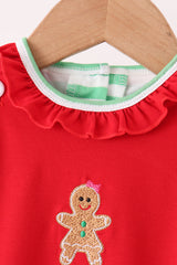 Red Gingerbread Tree Embroidery Bubble Set