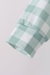 Sage Turkey Embroidery Gingham Jogger Set