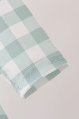Sage Turkey Embroidery Gingham Dress