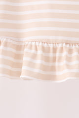 Olive turkey applique stripe ruffle pants set