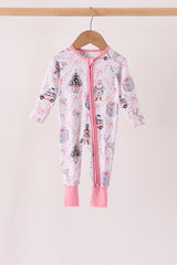 Pink nutcracker bamboo romper