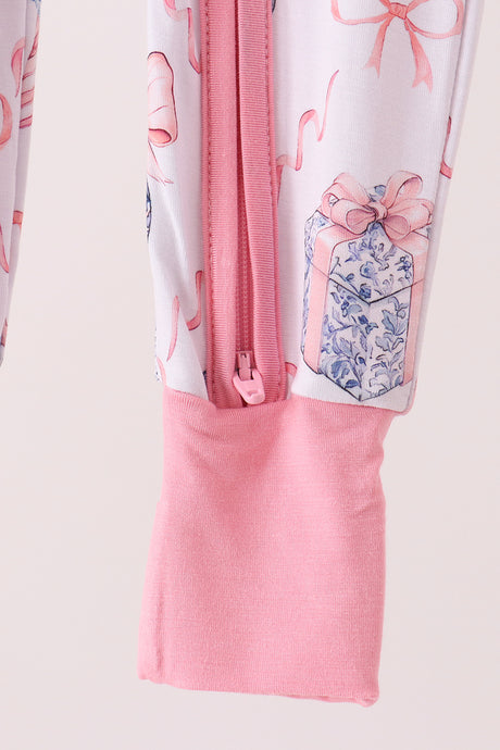 Pink nutcracker bamboo romper