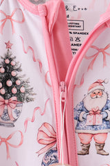 Pink nutcracker bamboo romper