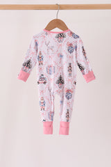 Pink nutcracker bamboo romper
