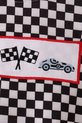 Black car embroidery checkered bubble