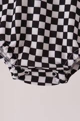 Black car embroidery checkered bubble