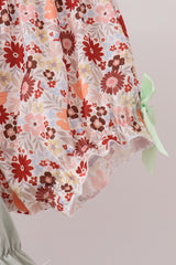 Sage Turkey Applique Bow Bloomer Set