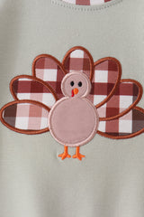Sage Turkey Applique Romper