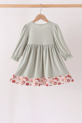 Sage Turkey Applique Dress