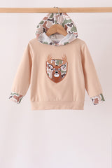 Camo Deer Applique Hoodie