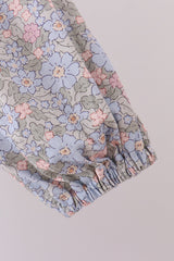 Blue Floral Ruffle Mom Dress
