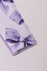 Purple Bow Zip Bamboo Romper