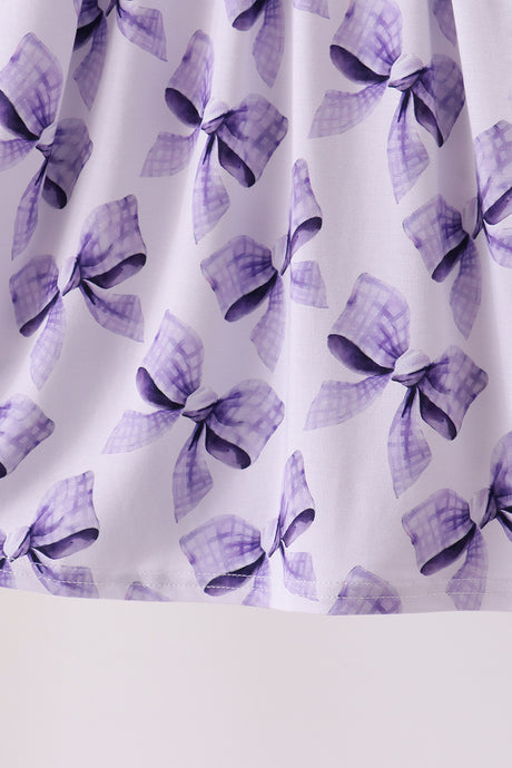 Purple Bow Zip Bamboo Dress