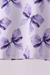 Purple Bow Zip Bamboo Pajama Set