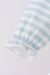 Gray stripe santa french knot ruffle bloomer set