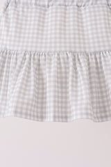 Navy football bow french knot skorts set