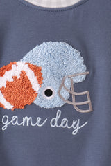 Navy football bow french knot bubble