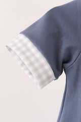 Navy football bow french knot bubble