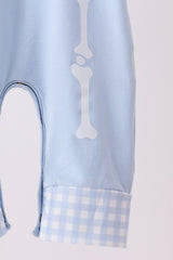 Blue skeleton print romper